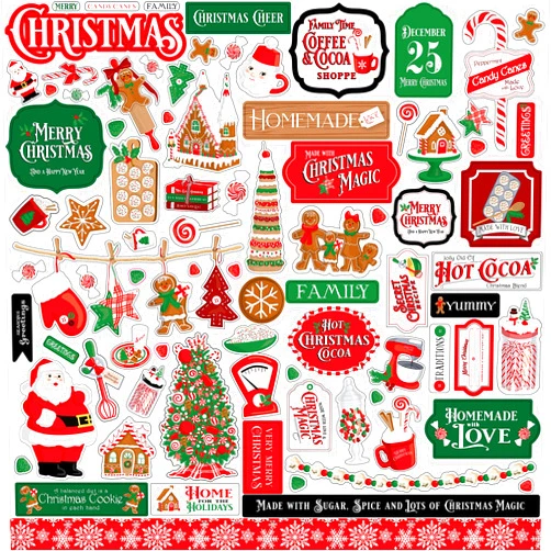 Echo Park Paper Company Christmas Cheer Element Sticker, Multi