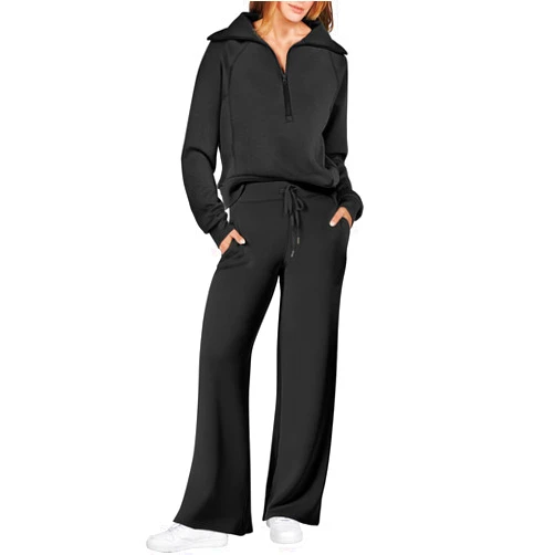 ANRABESS Women 2 Piece Outfits Sweatsuit Oversized Sweatshirt Sweatpants Tracksuit Sweat Lounge Matching Set 2024 Fall Trendy