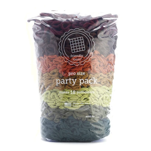 friendly loom Party Pack Earthtones PRO Size Cotton Loops Makes 18 (8