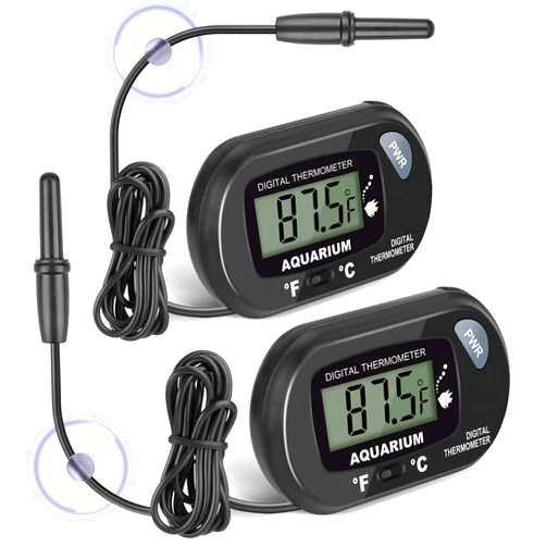 AikTryee 2-Pack Aquarium Thermometer, Fish Tank Thermometer, AikTryee Water Thermometer with 3.3ft cord Fahrenheit/Celsius(℉/℃) for Vehicle Reptile Terrarium Fish Tank Refrigerator.