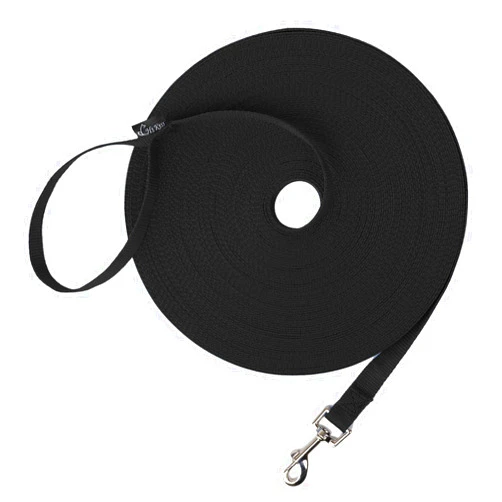Hi Kiss Dog/Puppy Obedience Recall Training Agility Lead/ Leash - 15ft 20ft 30ft 50ft 100ft - Great for Play, Camping, or Backyard - Black