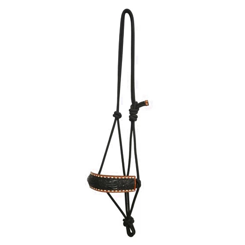 Rafter T Ranch Company Black Floral Buckstitch Rope Halter