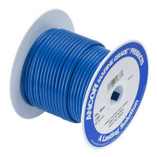 Ancor 100110 Marine Grade Electrical Primary Tinned Copper Boat Wiring (18-Gauge, Dark Blue, 100-Feet)