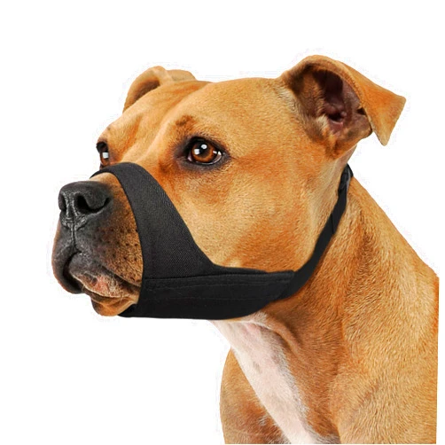 Mayerzon Pitbull Muzzle, Soft Muzzle for American Bully Bulldog Boxers Rottweilers, Anti Fierce Barking Biting Chewing Mouth Guard for Medium Large Short Snout Dogs in Grooming Walking Vet Visits