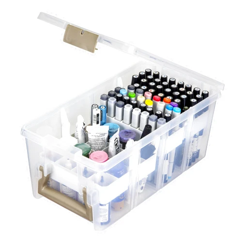 ArtBin Semi Satchel with Accessory Trays Storage Container, Clear