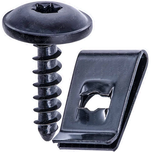 Rexka 10 Sets M5-2.12 x 19mm T25 Torx Fender Liner Splash Guard Under Cover License Bracket Truss Head Tapping Screw Bolt U Nuts Kit for VW Audi Porsche N90892001 N90775001