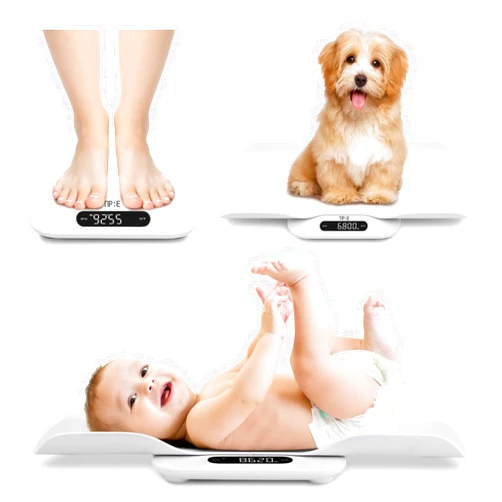 TIPRE Baby Weight Scale, Infant Scale with Detachable Tray, Pet Scale for Cat Dog, Multiple Weighing Scale for Toddler, Children, Pet and Adult Auto-Rotation LED Screen, Up to 400lb/180kg