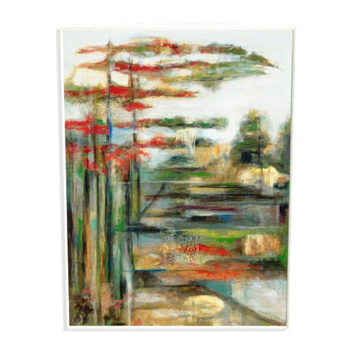 Stupell Industries Abstracted Pastel Landscape Red Green Blue Wall Art, 10x15, Multicolor
