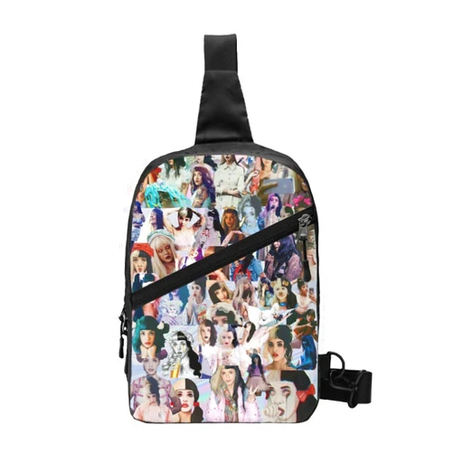 JKSISNIXK Melanie Great Artist Martinez Crossbody Bag Handbag Sling Backpack Adjustable Shoulder Bag Hiking Daypack Stylish Chest Package Foldable Multipurpose Daypack, Black