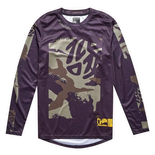 Troy Lee Designs Long Sleeve Flowline Adult Mountain Bike Jersey, Confined Black, Medium