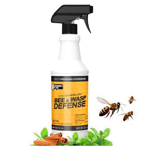 Exterminators Choice Bee and Wasp Defense - 32 oz - Works on Most Common Types of Bees and Wasps - Great for Patios, Gardens, and Yards - Non-Toxic Home Defense Bug Spray - Safe for Kids and Pets