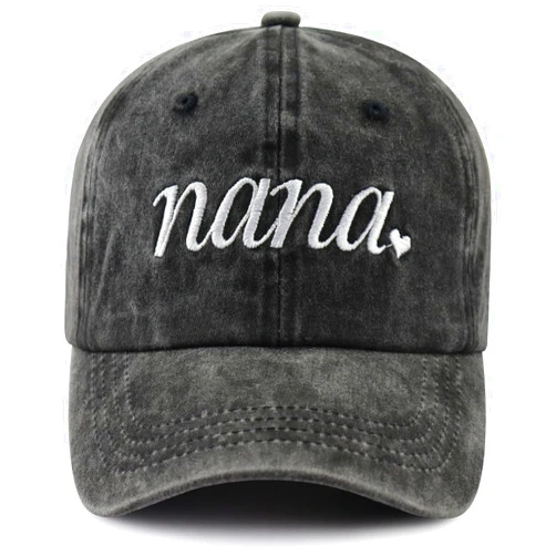 Qopacudqs Nana Gigi Mimi Hat for Women, Funny Adjustable Cotton Embroidered Grandma Baseball Cap