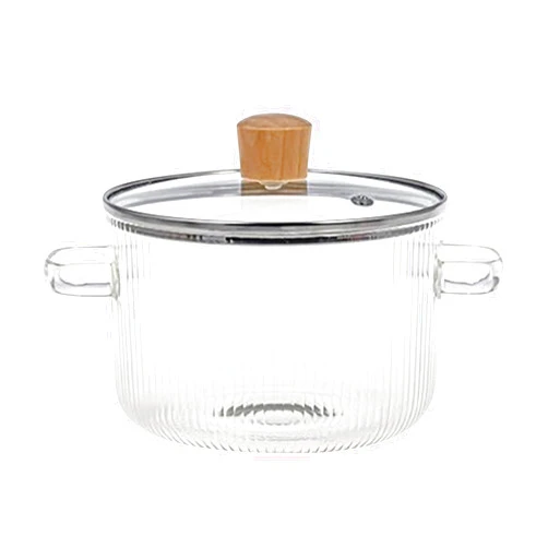 Lovskoo Hot Pot Ramen Cooker Thickened Glass Simmer Pot with Handle, Portable Glass Cookware Small Pots for Cooking Hotpot Suitable for Ramen,Noodles, Soup, Oatmeal Mini Egg Cooker