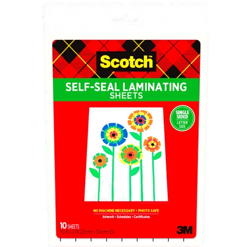 Scotch LS854SS10 Self-Sealing Laminating Sheets, 6.0 mil, 9 x 12 (Pack of 10)