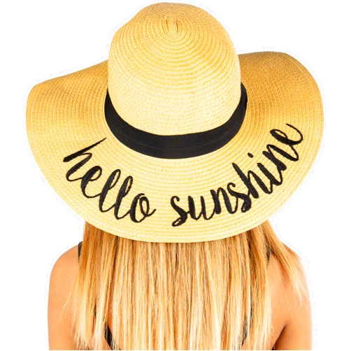 Funky Junque Women's Sun Hat Embroidered Sayings