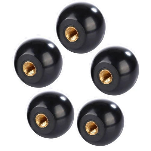 Ejoyous Ball Lever Knob, 5Pcs M8 Female Machine Knobs Screw on 32mm Dia Black Round Threaded Ball Knob for Machine Handle Tool Replacement