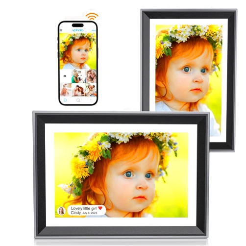 YAXTIFIU WiFi Digital Picture Frame 10 Inch Smart Digital Photo Frame Electronic with IPS Touch Screen, 16GB Storage, Auto-Rotate, Slideshow, Easy Setup to Share Photos or Videos via Free App