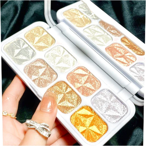 evpct 8 Colors Highlighter Makeup Palette for Face Highlighters & Luminizers iluminadores de maquillaje profesional Gold Cheek Diamond Shimmer Stick Glitter Contour Bronzer and Highlighter Palette
