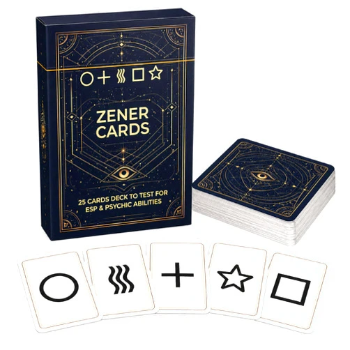 KAIU Zener Cards, 25pcs(1 Packs of 25 Each) 2.44 x 3.42 ESP Testing Cards Deck, 5-Symbol Unmarked Psychic Test Cards for Intuition Training, Classroom Experiments, and Family Game Night