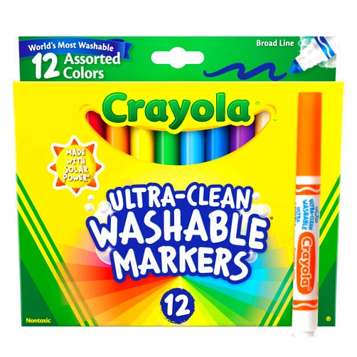 Crayola Broad Line Markers (12ct), Washable Markers for Kids, Arts & Crafts Supplies, Coloring Markers, Gifts for Kids & Toddlers, 3+