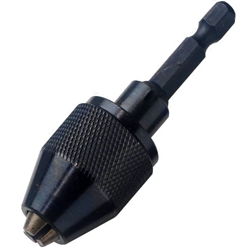 NEIKO 20753A Keyless Drill Chuck for Impact Driver, Chuck Conversion Adapter, 1/4” Hex Shank, Convert Cordless Screwdrivers into Power Drills in Seconds, For Round-Shank Drill Bits, No Keys Needed