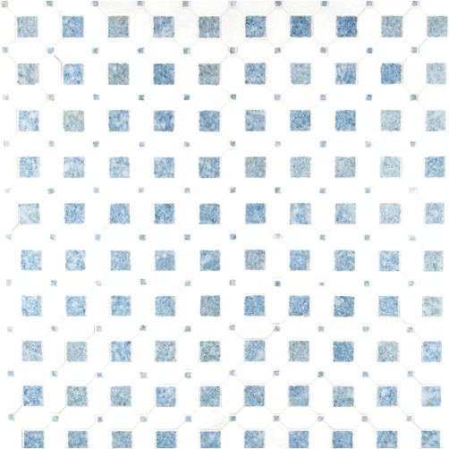 MSI Azula Hatchwork 12 in. x 12 in. Geometric Squares Polished Marble Mesh-Mounted Mosaic Wall Tile for Bathroom, Floor Tile and Kitchen Backsplash, White, Blue