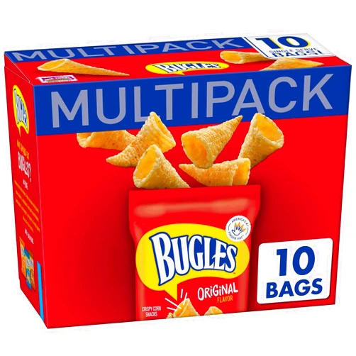 Bugles Crispy Corn Snacks Multipack, Original Flavor, Snack Bags, 10 ct