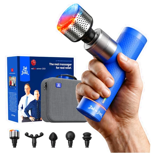 BOB AND BRAD A7 Pro Massage Gun with Heat & Cold Therapy for Back Pain & Recovery - 11mm Deep Tissue, Portable Quiet Handheld Gun, FSA-HSA Eligible with Case