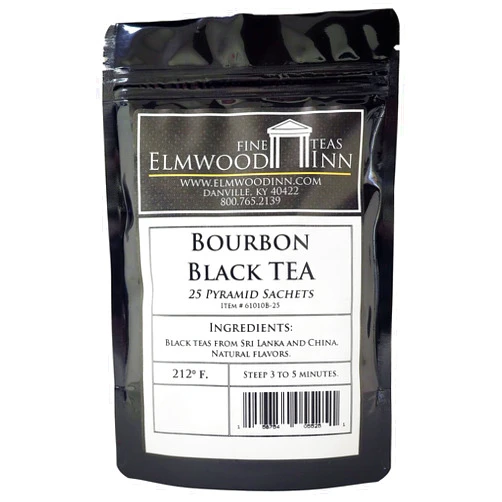 Elmwood Inn Fine Teas, Bourbon Black Tea, 25 Pyramid Sachet Tea Bags