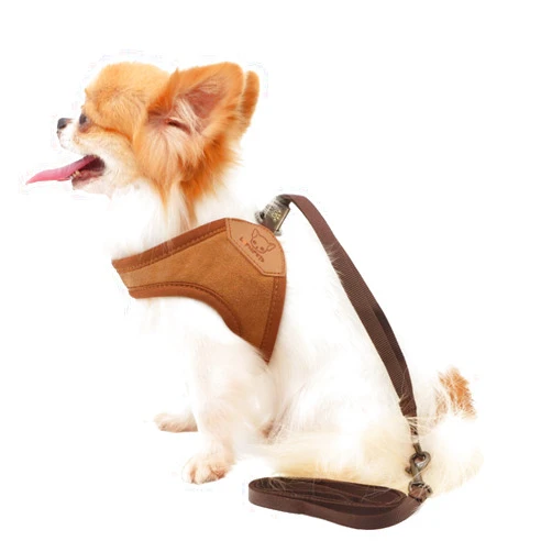 LOPHIPETS Lightweight Dog Harness with Leash Set for Small Dogs Chihuahua Yorkie Puppy Cat-Coffee/S