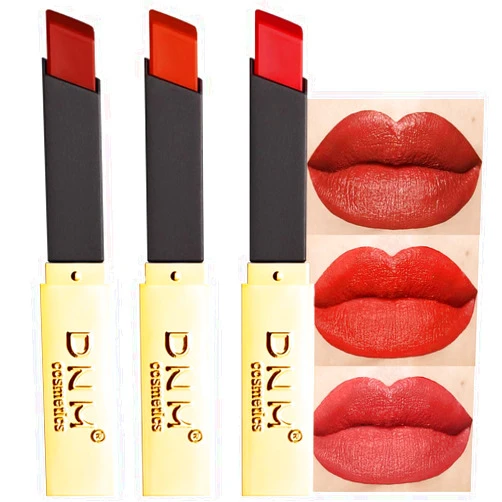 evpct 3Pcs Dark Brown Orange Red Mauve Silky Velvet Matte Lipstick Lip Crayon Set for Women Permanent Waterproof Long Lasting 24 Hour Lipstick labiales matte larga duracion 24 mate 24 horas originales