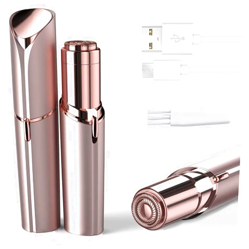 Innobeaut Facial Hair Remover for Women, Painless Hair Removal Device Portable Womens for Lip, Chin with USB Rechargeable, Rose Gold