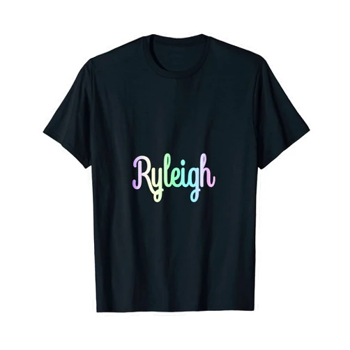 RYLEIGH Funny Sassy Custom Name Gift RYLEIGH Minimalist Rainbow Plain text Funny Novelty Womens C T-Shirt
