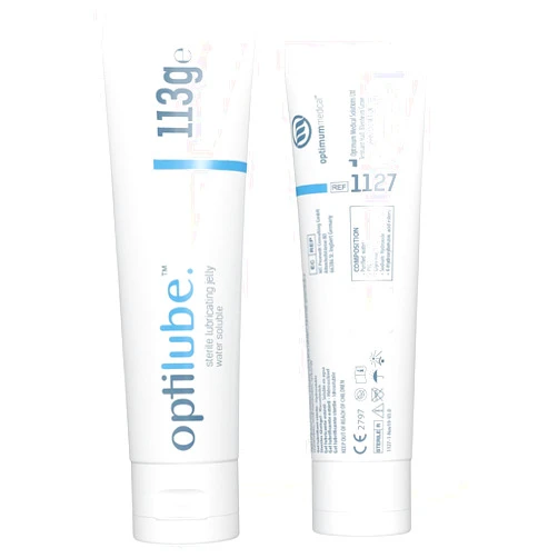 OPTILUBE Tubes (113g) - Sterile Lubricating Jelly for Insertion of Medical Devices in 5g, 42g, 82g, and 113g Tubes, Water Soluble Lubricant with Easy-to-Use Flip Cap (113g)