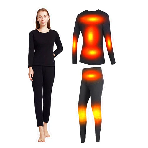 Windpost Women's Heated Thermal Underwear set, USB Women's Electric Thermal Long Underwear set, Snow Leggings for Women