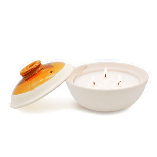 Winbattle Citronella Candles in Coarse Pottery Container, Natural Soy Wax Candle Outdoor and Indoor