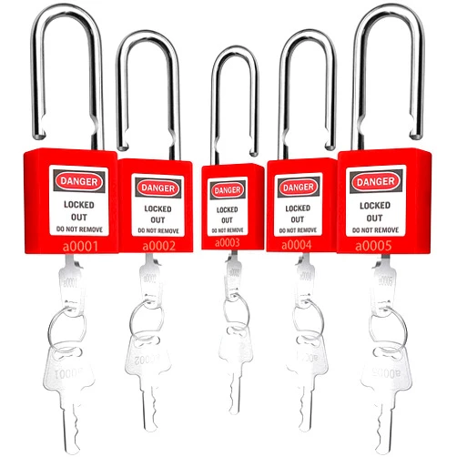 SAFBY Lockout Tagout Lock 5pcs Set Loto Product Safe Padlocks for Lock Out Tag Out Stations and Devices (Red, Key Alike)