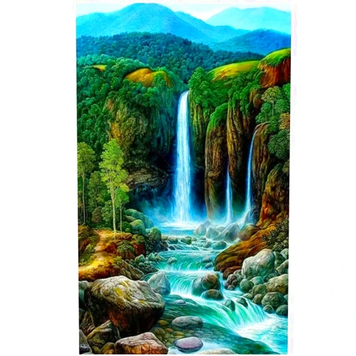 CXYQLC DIY 5D Diamond Painting Kits for Adults, Diamond Painting Full Drill Crystal Rhinestone Embroidery Craft Kits for Home Wall Decor Gifts 11.8x15.7inch(Waterfall Forest), Clear