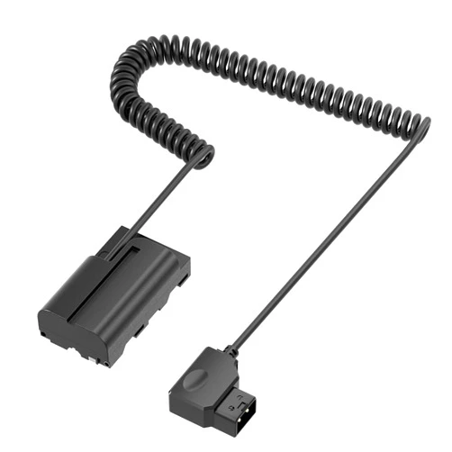 F1TP D-tap to NP-F550 Dummy Battery Coiled Power Cable for Sony NP NP-F550/770/570 NP-F970 Atomos Ninja Monitor Power LED Light (D-TAP to NP-F550 Dummy Battery)