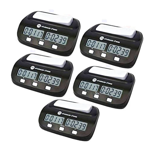 The House of Staunton Wholesale Chess Basic Digital Chess Clock & Game Timer with Bonus and Delay - 5 Pack