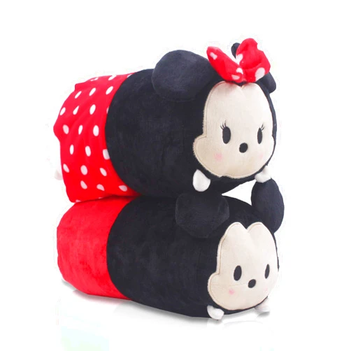 Finex Set of 2 Mickey Minnie Plush Travel Pillow Stackable Long Cushion Multi (Mickey and Minnie)