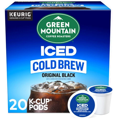 Green Mountain Coffee Roasters Original Black Iced Cold Brew Coffee, Single Serve Keurig K-Cup Pods, 20-Count Box