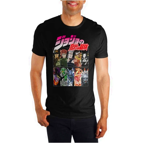 Bioworld JoJo's Bizarre Adventure Stardust Crusaders Joestar Group Black Short-Sleeve T-Shirt
