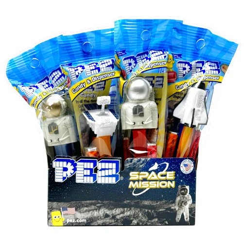 Pez Space Mission Candy Dispensers Individually Wrapped Candy, Space Party Favors For Kids, 12 Pack Assorted Pez Dispensers