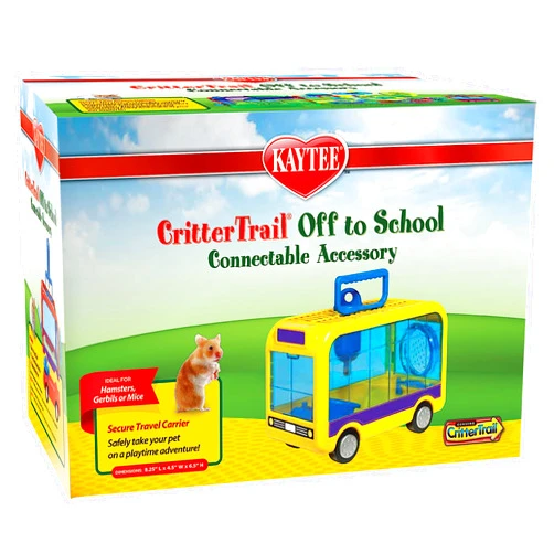Kaytee CritterTrail Off To School Travel Carrier for Pet Hamsters, Gerbils, or Mice
