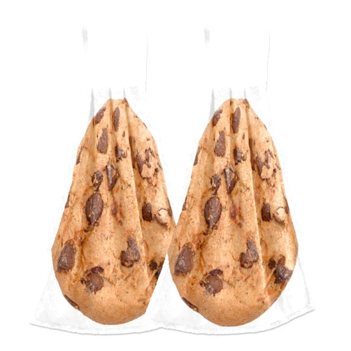 FFYHO Chocolate Chip Cookie Hanging Kitchen Towels Sets, Chocolate Chip Cookie Soft Hand Towels with Loops Super Absorbent,Coral Velvet Dish Tie Towels for Bathroom Home Decor
