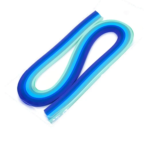 Easy PaperArt Quilling Paper Strips Multicolor Rainbow 5mm Paper Quilling Strip Lightblue to Darkblue for Beginner Length 21inch,120pcs
