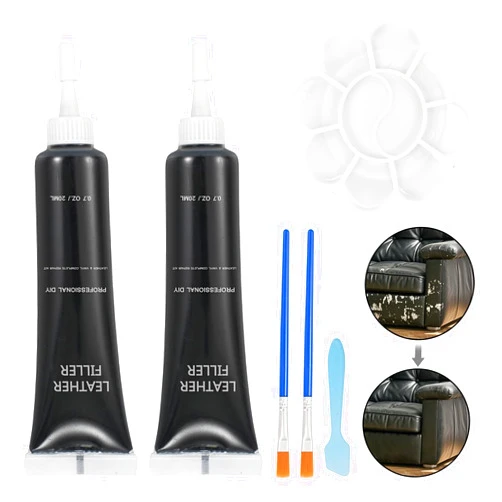 Kenbry Vinyl and Leather Repair Kit, Black Vinyl Repair kit for Car Interiors, Furniture, Couches,Shoes,Restore Leather Scratch, Tears & Burn Hole
