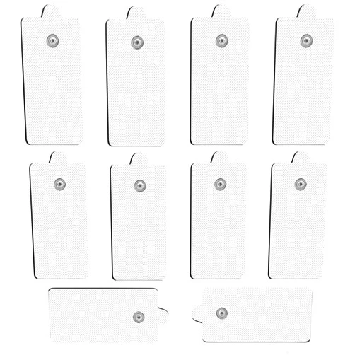 VOVOU 10 Pcs Stronger Large TENS Unit Pads Compatible with MEDVICE, NURSAL, Belifu, Brilnurse TENS Units, VOVOU 3.5mm Snap Latex-Free TENS Unit Replacement Pads Electrode Patches Reuse More Than 50 Times