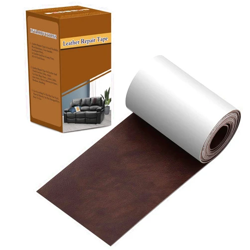 ONine Leather Repair Patch，Leather Repair Tape, 3 x 60 inches Leather Repair Patch for Furniture,Vinyl Repair Kit，Leather Couch Patch，for Sofas, Furniture, Car Seats, Office Chairs(Dark Brown)